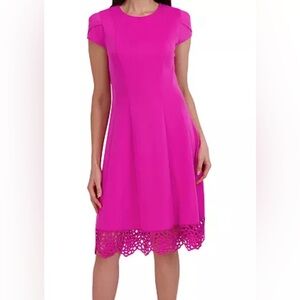 Hot Pink Dress, size 14. New with tags. Stretchy scuba like fabric.